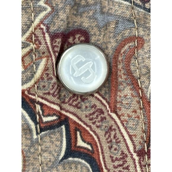 Stetson Shirt Pearl Snap Paisley Long Sleeve Men’s Size Medium - Picture 10 of 12